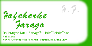 hofeherke farago business card